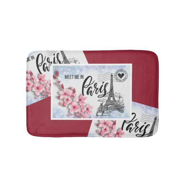 Tapis De Bain Rencontrez-moi à Paris | Cartes postales du bord (Devant)