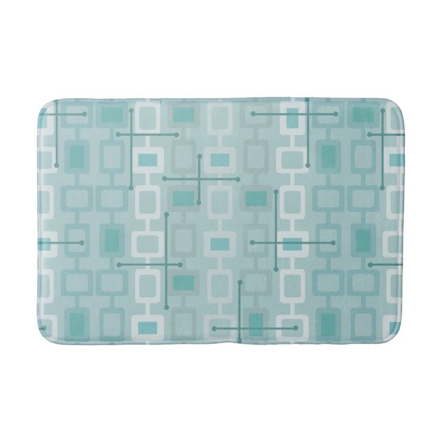 Tapis De Bain Retro 1950s Geometric Pattern Mint (Devant)