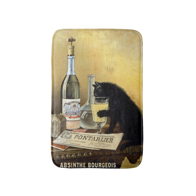 Tapis De Bain Rétro affiche française "bourgeois d'absinthe " (Devant (Vertical))