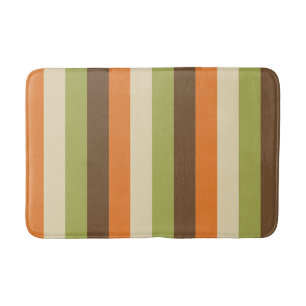 Tapis De Bain Rétro années 1970 Grandes vertes, orange, Brown, C