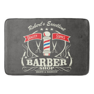 Tapis De Bain Retro Barber Stylet Work Floor Mat Grey