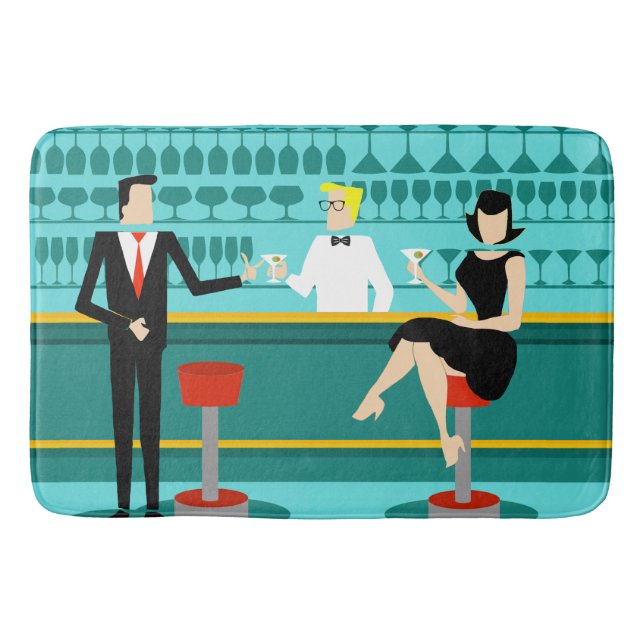 Tapis De Bain Retro Cocktail Lounge Bath Mat (Devant)