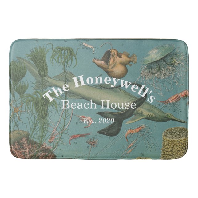 Tapis De Bain Retro design personnalisé sous la mer marine Bath  (Devant)
