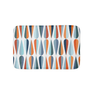 Tapis De Bain Rétro du milieu du siècle, goutte forme motif.
