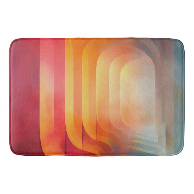 Tapis De Bain Retro Glow Arches – Abstract Mid-Century (Devant)