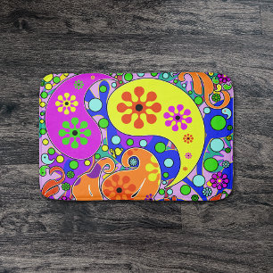 Tapis De Bain Rétro hippie de Paisley de fleurs géniales