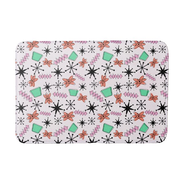 Tapis De Bain Rétro MCM rose orange vert noir (Devant)
