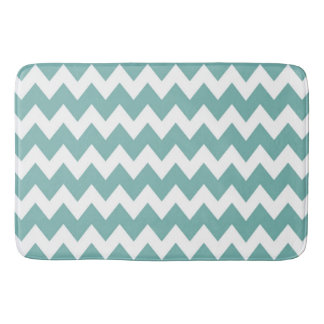 Tapis De Bain Rétro motif de zigzag moderne coloré turquoise de