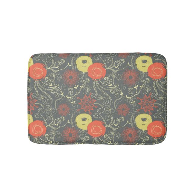 Tapis De Bain Rétro motif floral 2 (Devant)