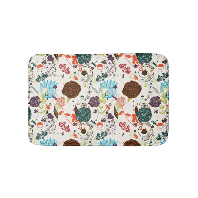 Tapis De Bain Rétro motif floral 2 (Devant)