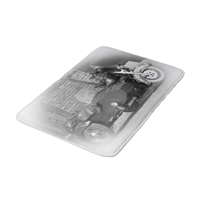 Tapis De Bain retro motorcycle sidecar bath mat (Angle)