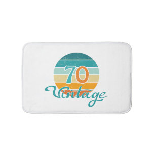 Tapis De Bain Retro Sunset 70 Vintage en détresse