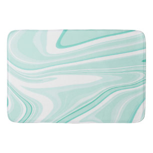 Tapis De Bain Retro Swirl Liquide Aqua Peinture Verte Esthétique