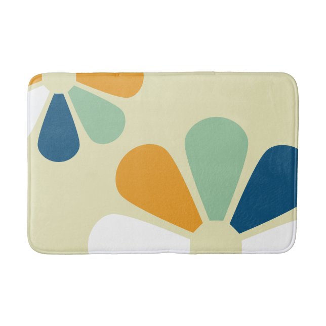 Tapis De Bain Rétros fleurs du style 60s (Devant)