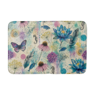 Tapis De Bain Rêve Aquatique Floral Vibrant