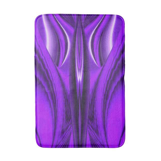 Tapis De Bain Rêves arc-en-ciel à fleurs violettes (Devant (Vertical))