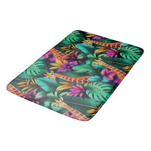 Tapis De Bain Rêves de girafe de jungle motif de surface transpa