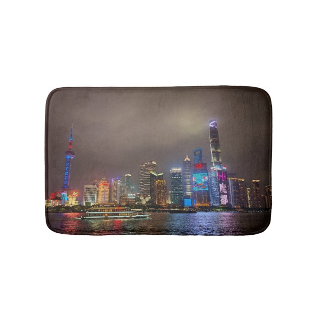 Tapis De Bain Rêves électriques - Futuriste Shanghai Skyline, A  (Devant)