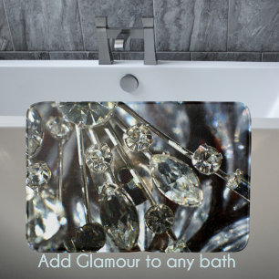 Tapis De Bain Rhistone Art Déco Vintage Élégant gris noir