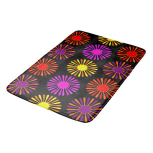 Tapis De Bain Rideau de douche à motif floral du milieu du siècl