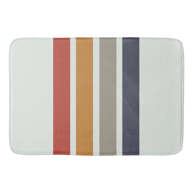 Tapis De Bain Rideau de douche classique à rayures rétro (Devant)