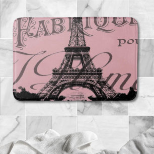 Tapis De Bain romantique rose vintage paris tour eiffel