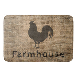 Tapis De Bain Rooster rustique de la ferme Country Rustic Burlap