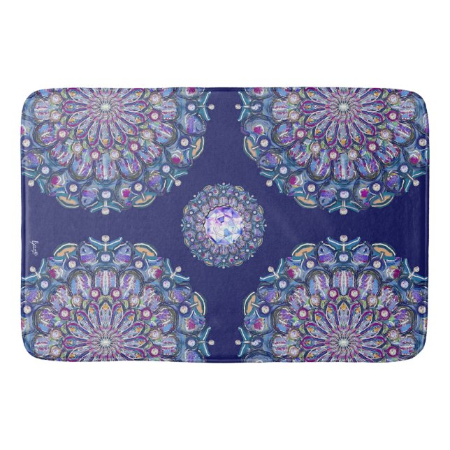 Tapis De Bain Rosace bleue (Devant)