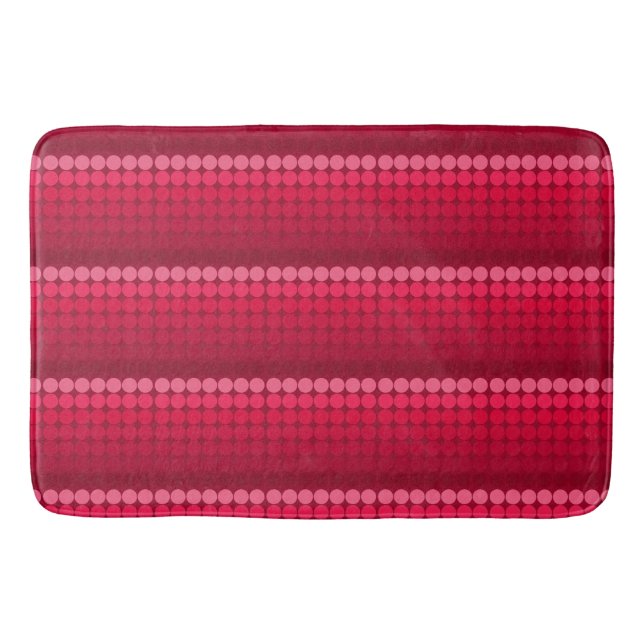 Tapis De Bain Rose à rouge Mod siècle mod cercles points (Devant)