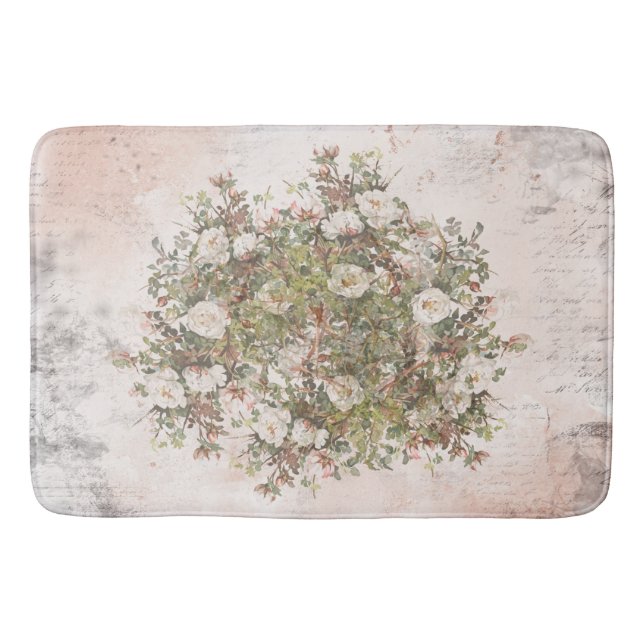 Tapis De Bain Rose blanc affligé par cru de Boho (Devant)