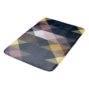 Tapis De Bain rose bleu jaune rouge géométrique