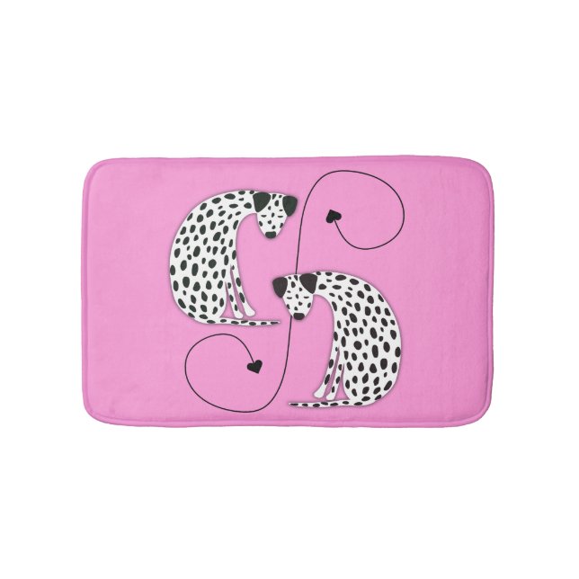 Tapis de bain rose Dalmatien (Devant)