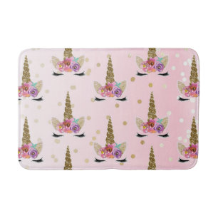 Tapis De Bain Rose et klaxon moderne à la mode #2 de licorne