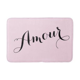 Tapis De Bain Rose français d'amour d'intrigue amoureuse et