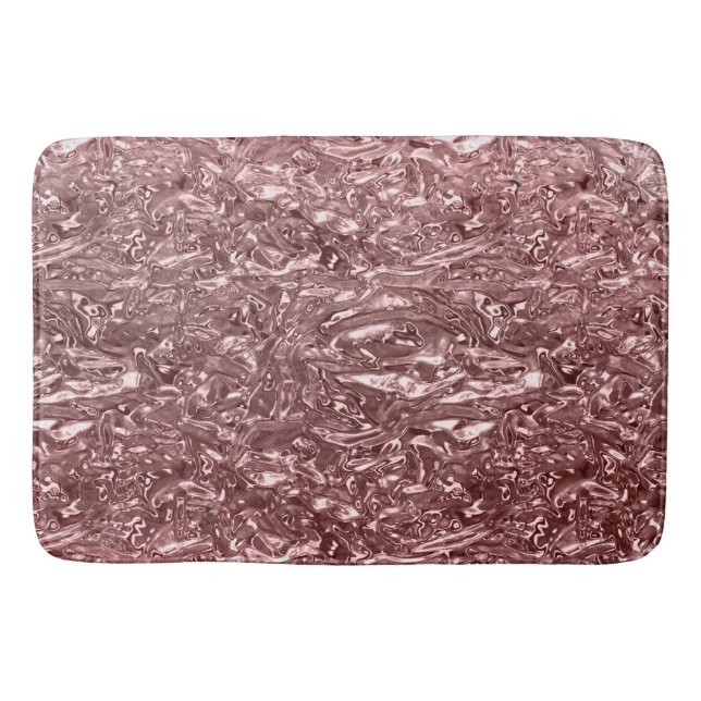 Tapis De Bain Rose Gold Liquid Chrome métal Chic Glam (Devant)