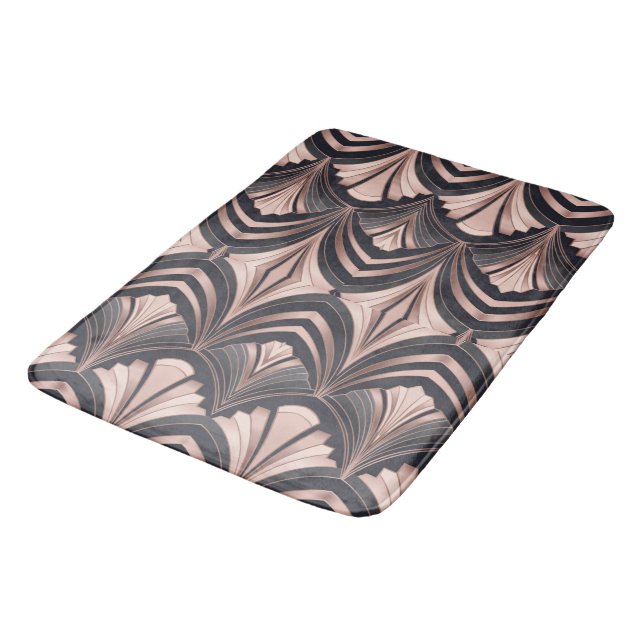 Tapis De Bain Rose Gold Romance Neo Art Deco Fan Design (Angle)