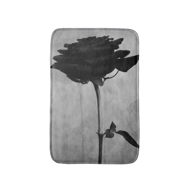 Tapis De Bain Rose noir gothique (Devant (Vertical))