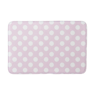 Tapis De Bain Rose Pâle et Points Blancs