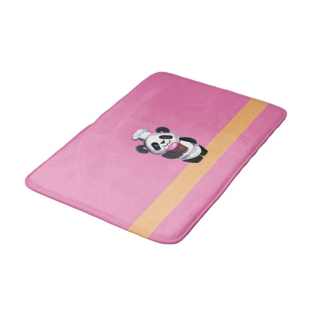 Tapis de bain rose Panda mignon (Angle)