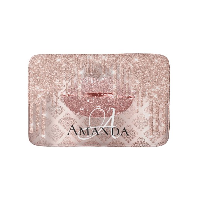 Tapis De Bain Rose Pink Parties scintillant royale nom maquillag (Devant)