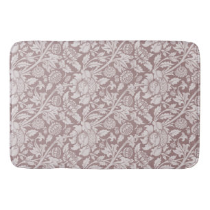 Tapis De Bain Rose poussiéreuse florale vintage rose