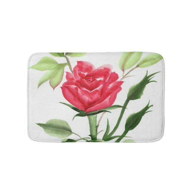 Tapis De Bain Rose rouge (Devant)