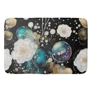 Tapis De Bain Roses Et Bulles Abstraits