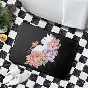 Tapis De Bain Roses roses roses blanches Peach Lavender