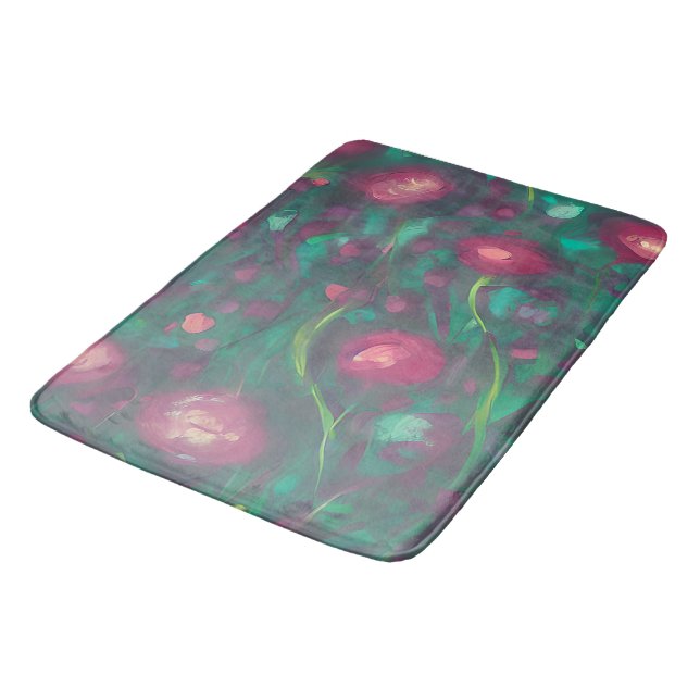 Tapis De Bain Roses rouges Abstraites (Angle)