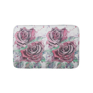 Tapis De Bain Roses rouges Art Rose fleur fleurie Bain Mat