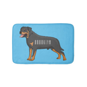 Tapis De Bain Rottweiler dog cartoon illustration