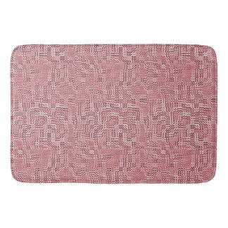 Tapis de bain rouge à panneaux floraux