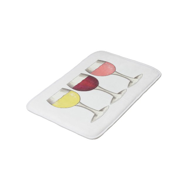 Tapis De Bain Rouge Blanc Rosé Vin Verres Vin Cocktails (Angle)