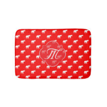Tapis de bain rouge chanceux d'éléphant